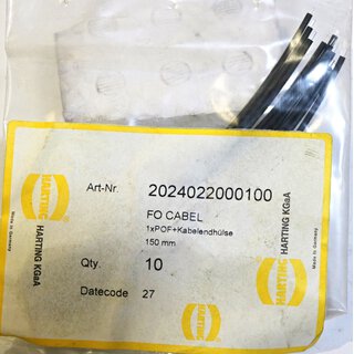 HARTING FO Cabel 1*POF+Kabelendhülse 150mm (1Packung 10 Stück) 2024022000100 unused