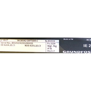 Grundfos SPK4-11/11 A-M-A RUUV + MG80A2-19FT 100-C 60 Hz -used-
