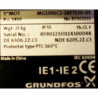 Grundfos MTR15-5/2 A-W-A HUUV+ 3-Phasen MG100LC2-28FT130-D1 Used