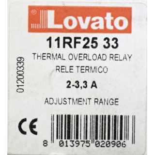 Lovato  Thermal Überlastrelais 11RF2533  Overload relay 2-3,3A Neu