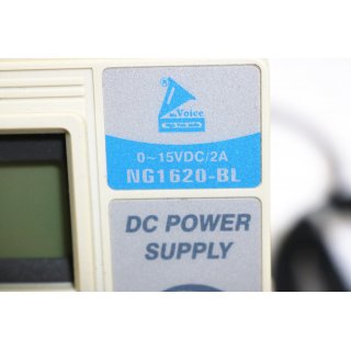 VOICE DC POWER SUPPLY NG1620 - BL  0 - 15VDC/2A  used