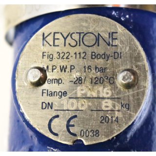 Keystone  Absperrventil  Fig 322-112  Flange PN 16, DN 100 used