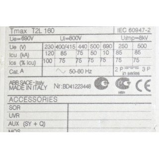 ABB SACE Tmax T2L160 In=32A Kompaktleistungsschalter 
