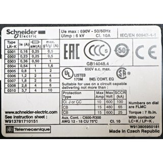 Schneider Electric Motorschutzrelais LR2K0304